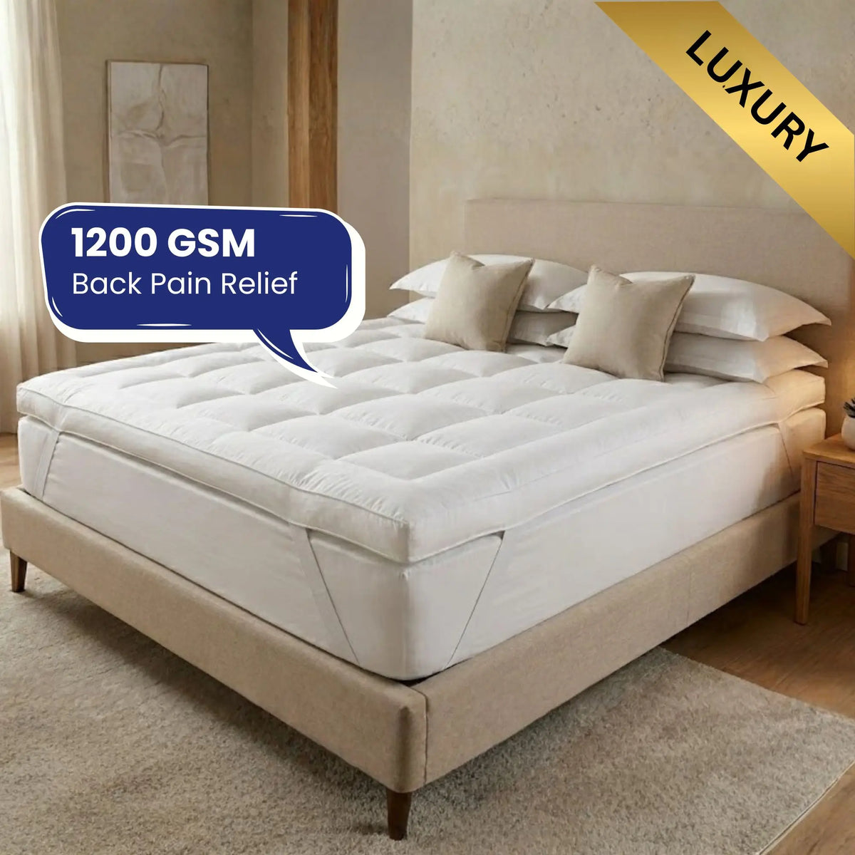 Best Mattress Topper for Back Pain – 1200 GSM Luxury