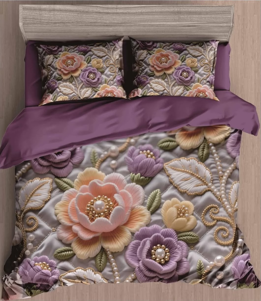 Premium Printed 5D Imported Bedsheet -HY42