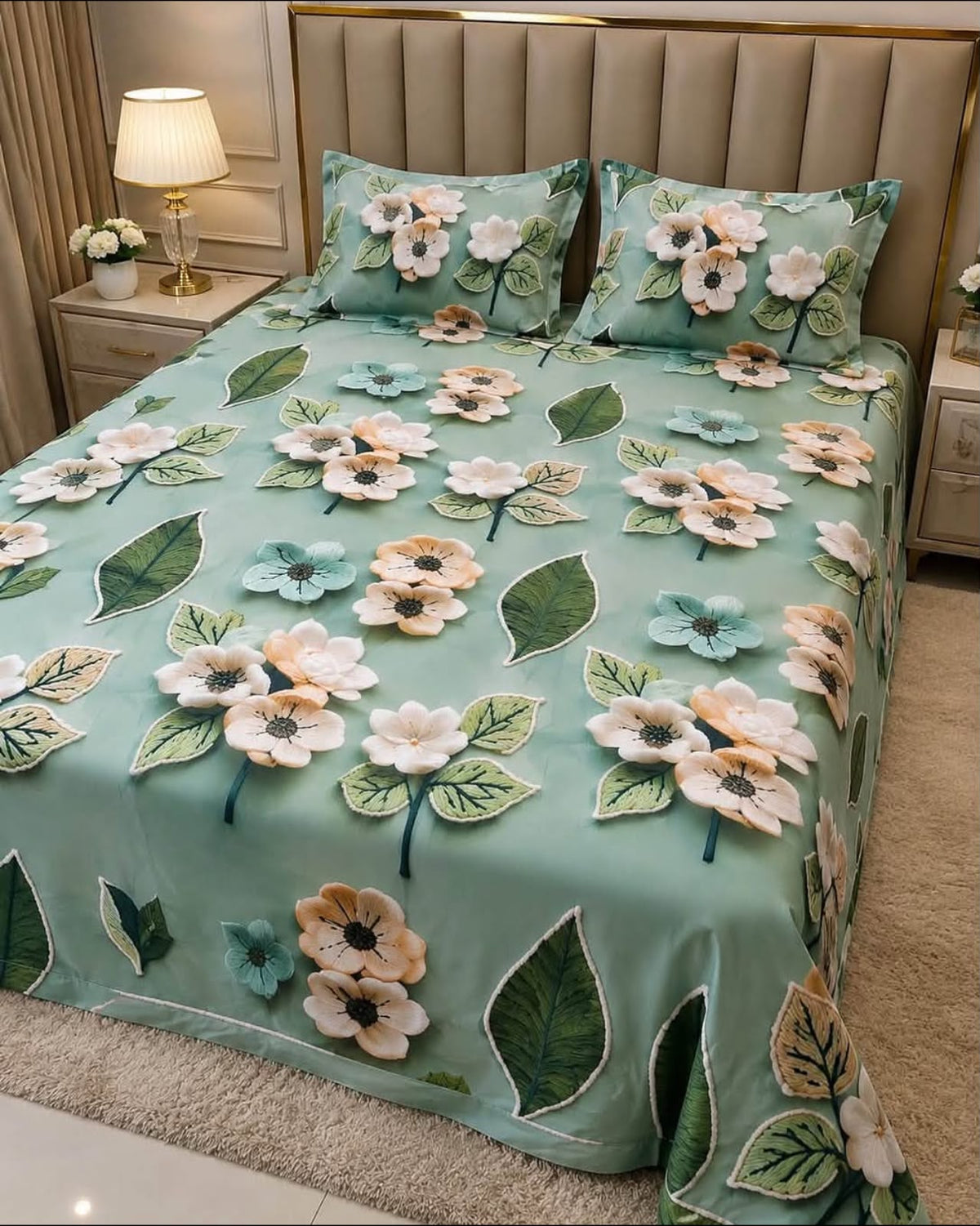 Premium Printed 5D Imported Bedsheet -HY47