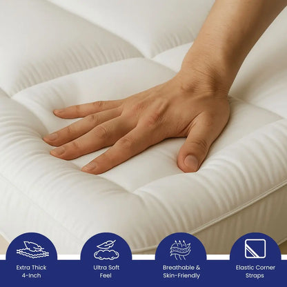 Plush Mattress Topper – 800 GSM Soft Comfort | HypePillow