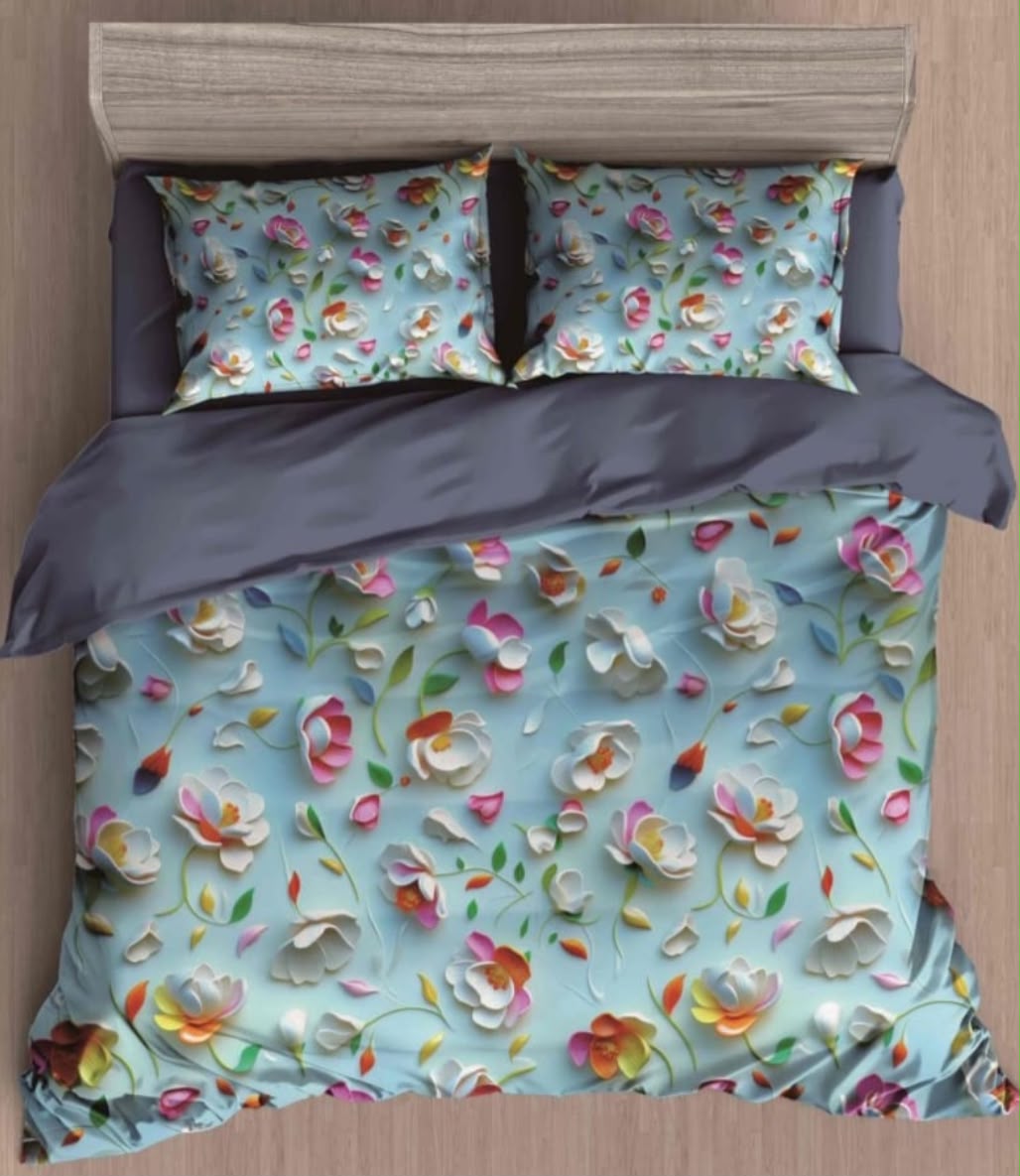 Premium Printed 5D Imported Bedsheet -HY17