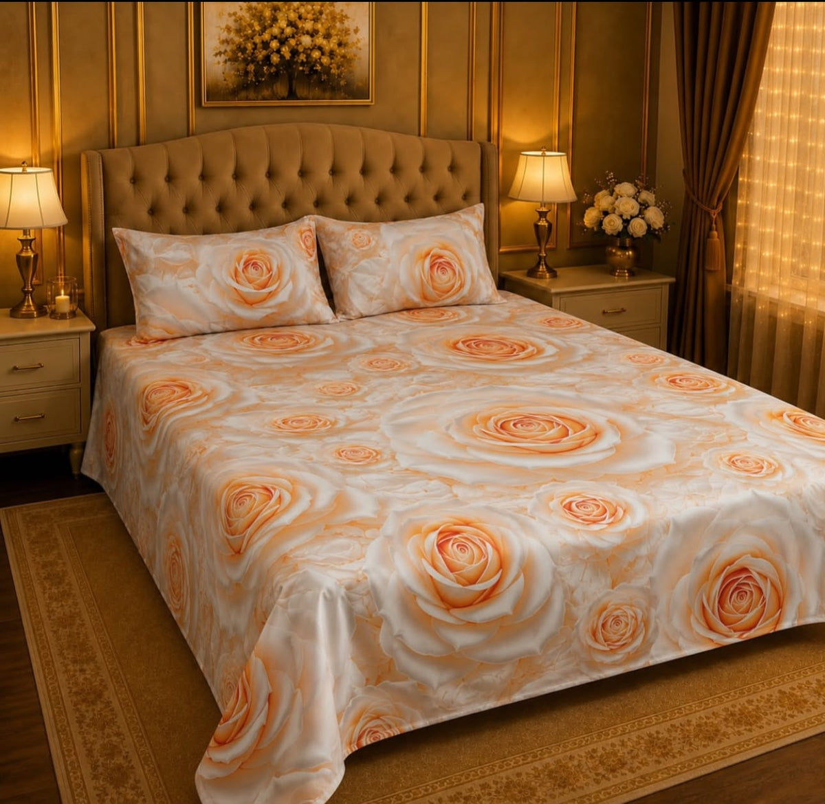 Premium Printed 5D Imported Bedsheet -HY25