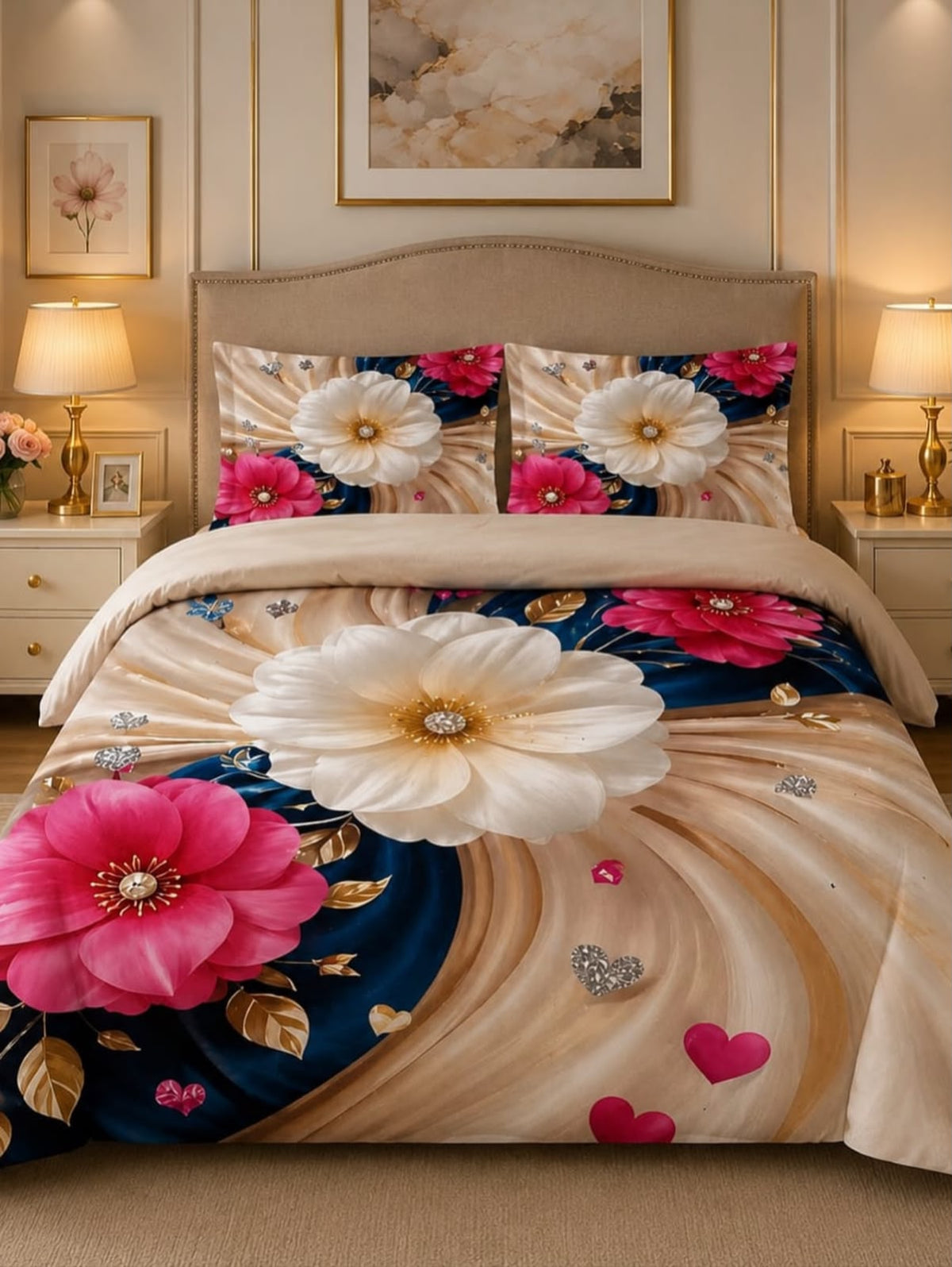 Premium Printed 5D Imported Bedsheet -HY26
