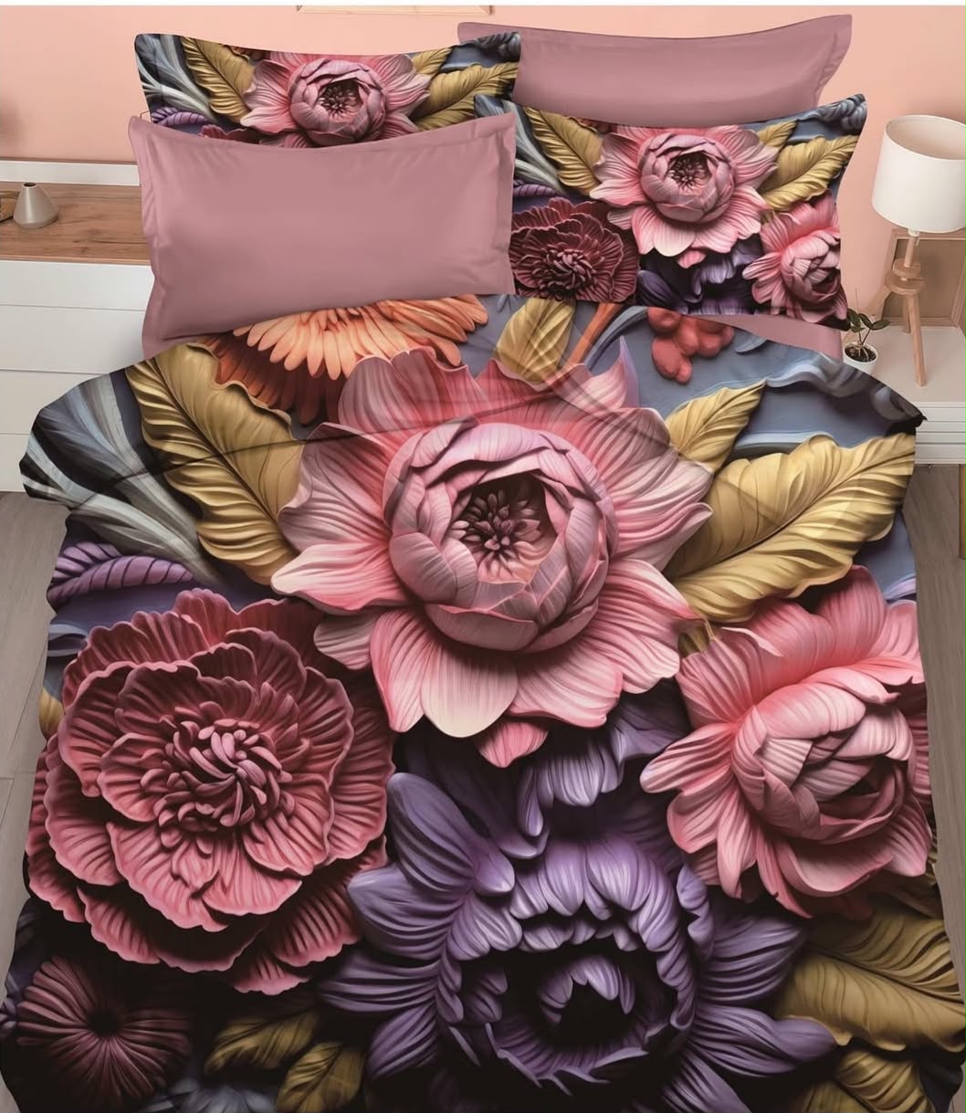Premium Printed 5D Imported Bedsheet -HY39