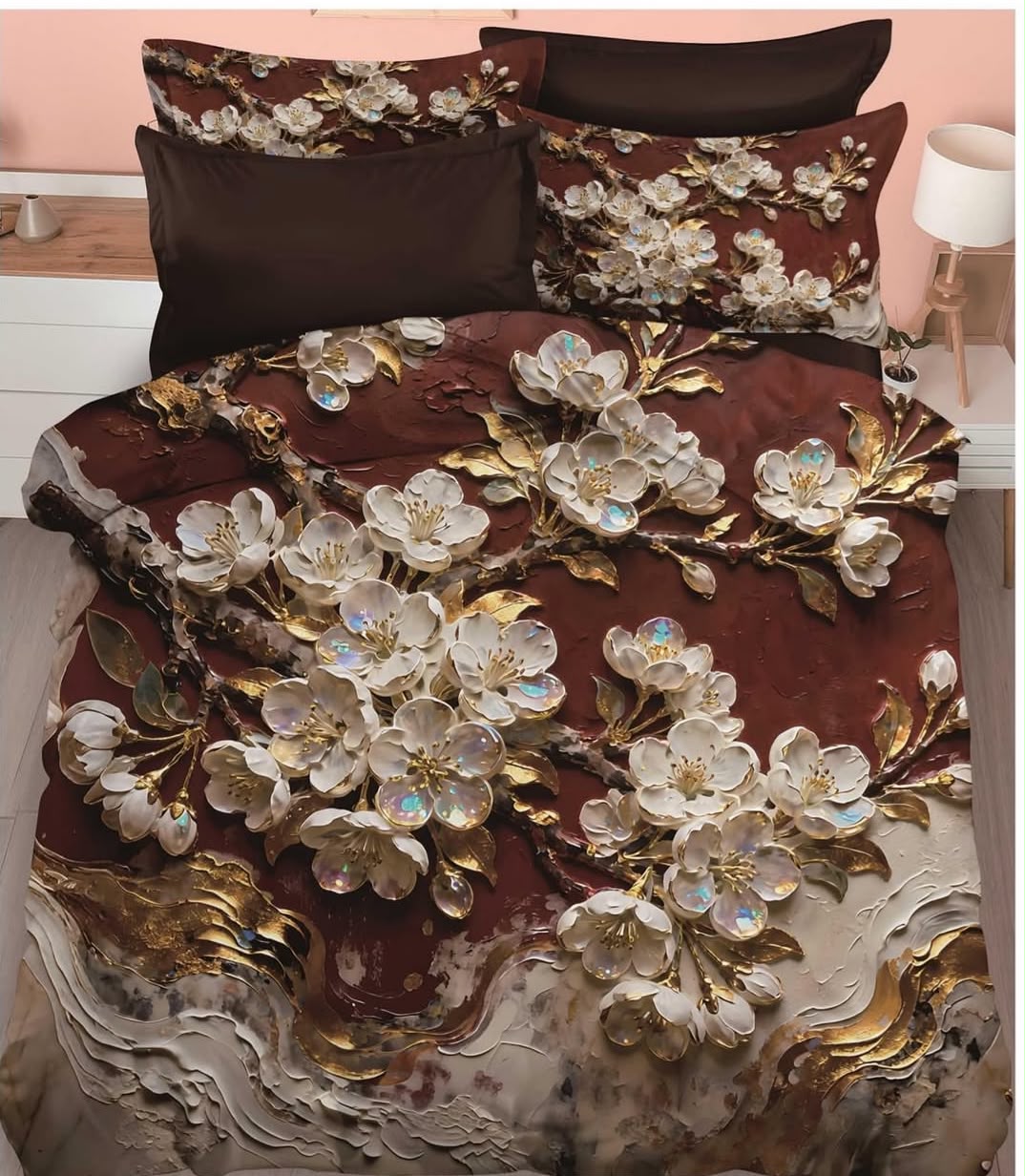 Premium Printed 5D Imported Bedsheet -HY41