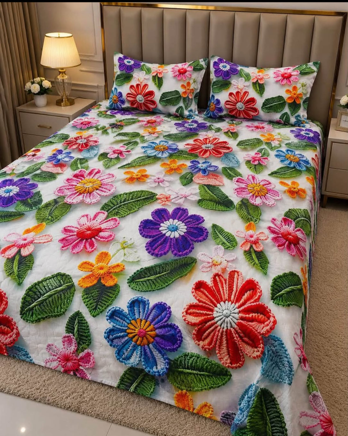 Premium Printed 5D Imported Bedsheet -HY48
