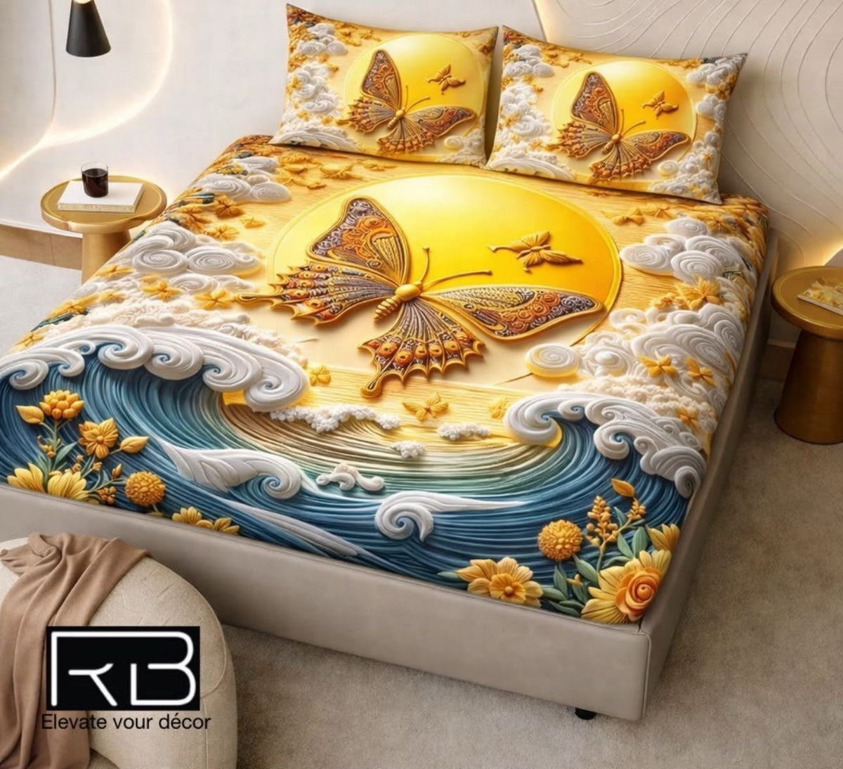 Premium Printed 5D Imported Bedsheet -HY45