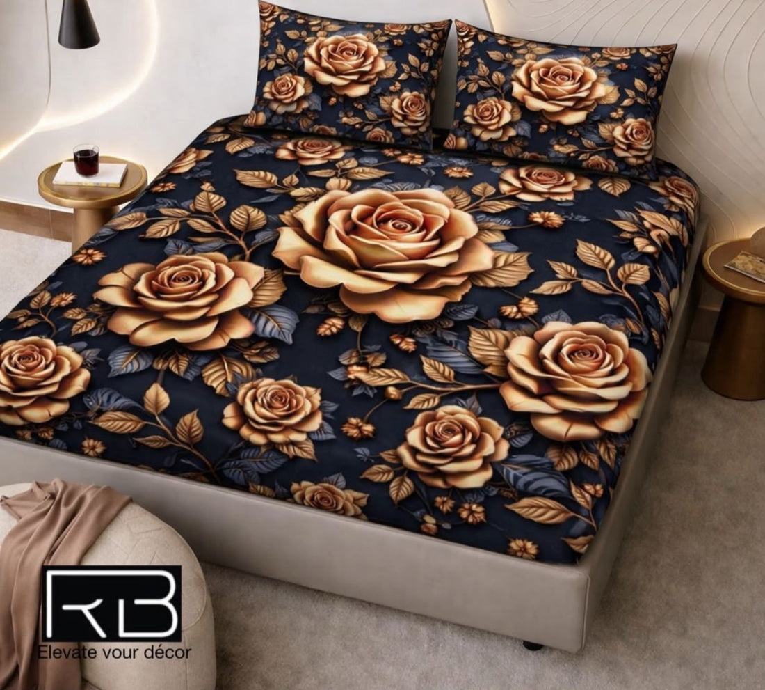 Premium Printed 5D Imported Bedsheet -HY49