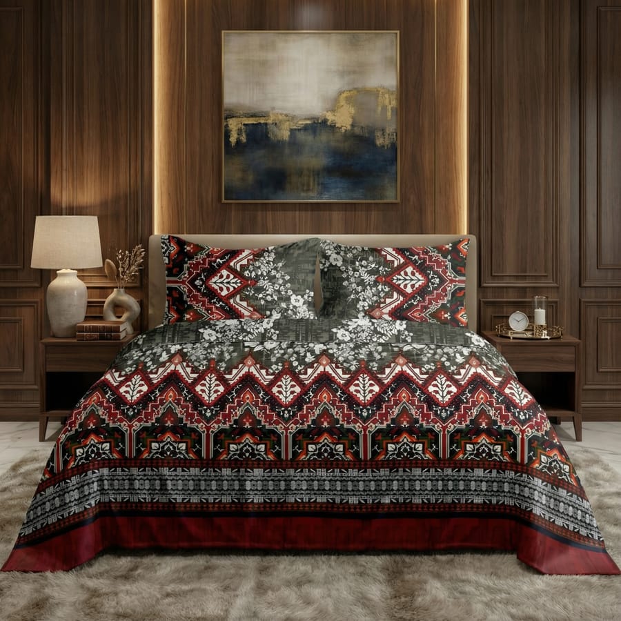 Elegant Printed Bedsheet